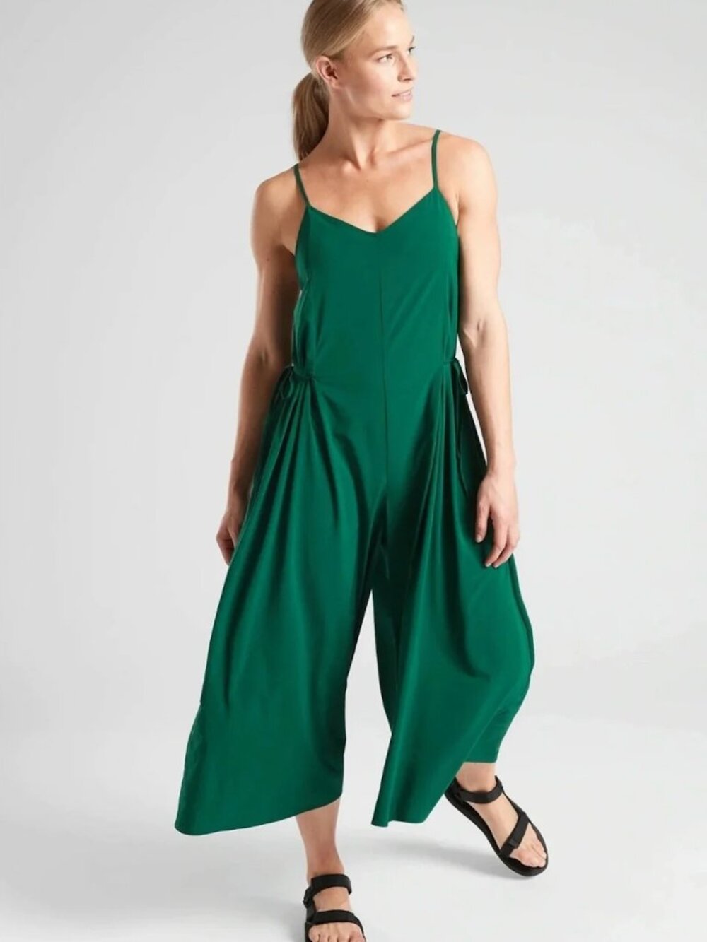 ATHLETA Sayulita Wide Leg Jumpsuit - Emerald Green -  Size 4